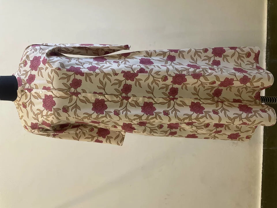 Wine Off white Kalamkari Front Open uploaded by business on 12/9/2022