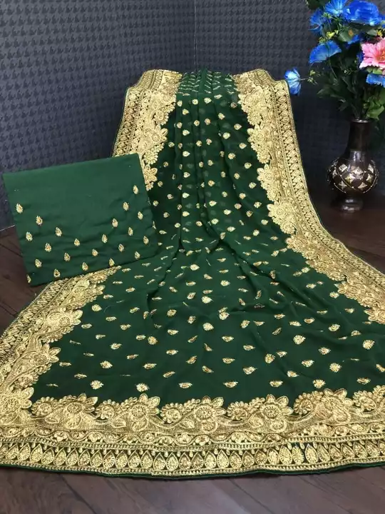 KF GEORGETTE DESIGNER EMBROIDERED SAREE uploaded by Lotus Impex on 12/9/2022