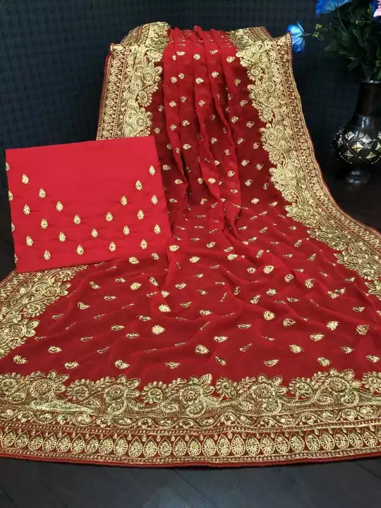 KF GEORGETTE DESIGNER EMBROIDERED SAREE uploaded by Lotus Impex on 12/9/2022
