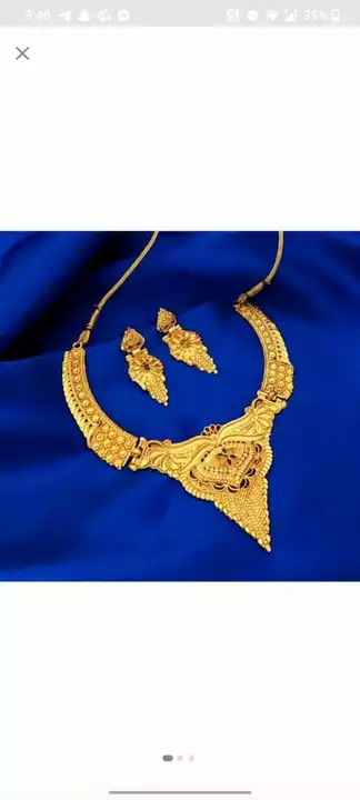 Gold Plated Brass Necklace Set  uploaded by business on 12/9/2022