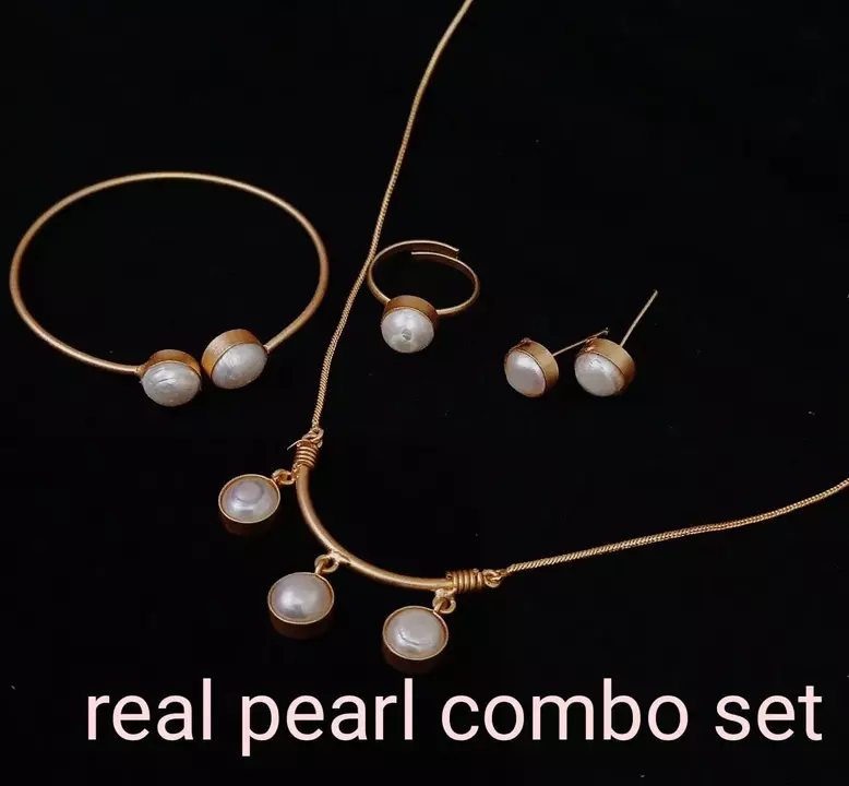 Original pearl combo set brass based  uploaded by Deepsha Jewellery on 12/9/2022