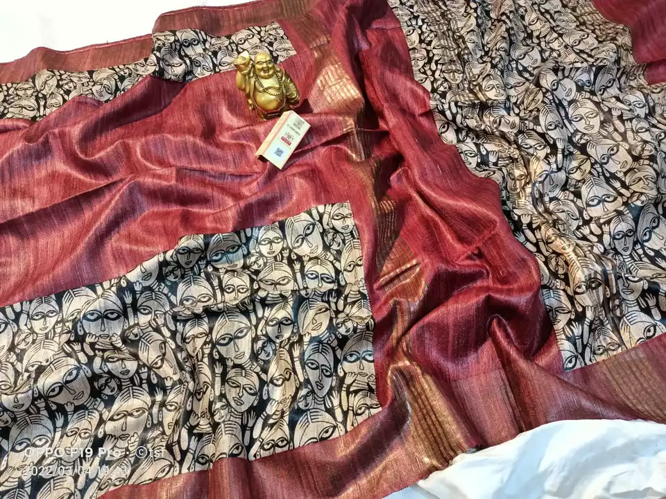 Handloom Tasar Gheecha printed silk saree  uploaded by Nilima silk on 12/9/2022
