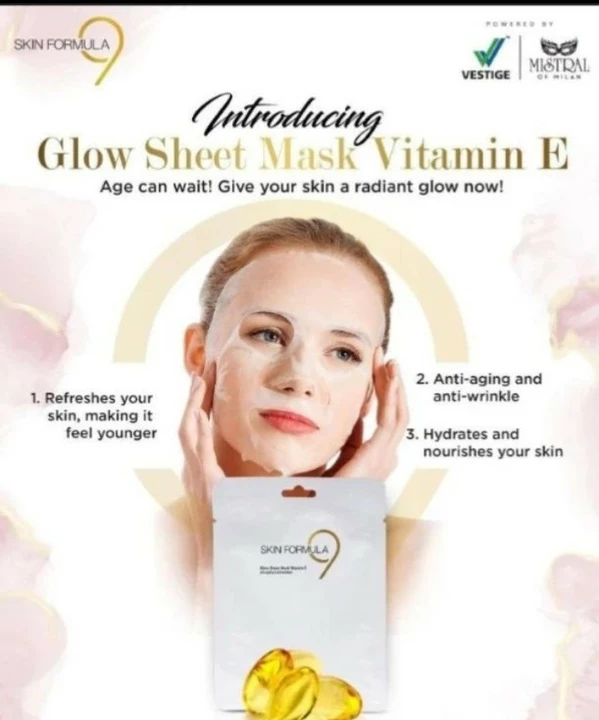  Glow sheet mask Vitamin E uploaded by SocialSeller _beauty_and_helth on 12/9/2022