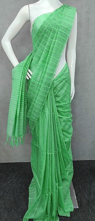Kota jute silk saree, length....5.5mtr with 1mtr running stripe blouse. uploaded by business on 1/30/2021