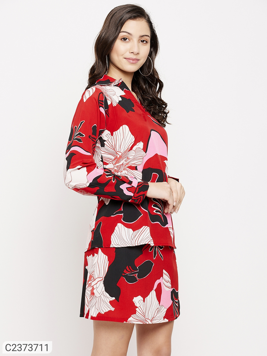 *Product Name:* Women'S Floral Printed Crepe Shirt With Short Skirt Co-Ord Set

⚡⚡   uploaded by business on 12/10/2022