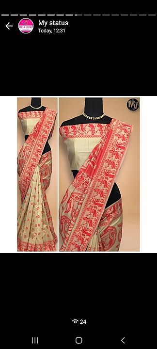 Chanderi handloom cotton saree  uploaded by business on 1/31/2021
