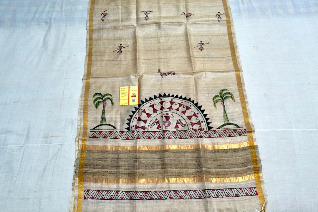 Tasar Gheecha printed stole uploaded by business on 12/10/2022
