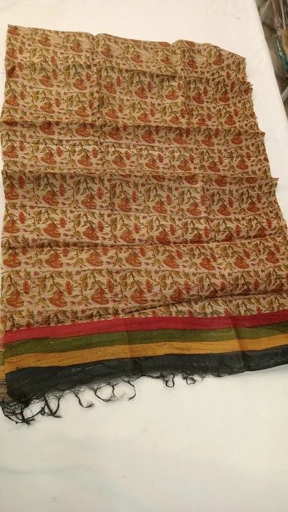 Tasar Gheecha printed stole uploaded by business on 12/10/2022