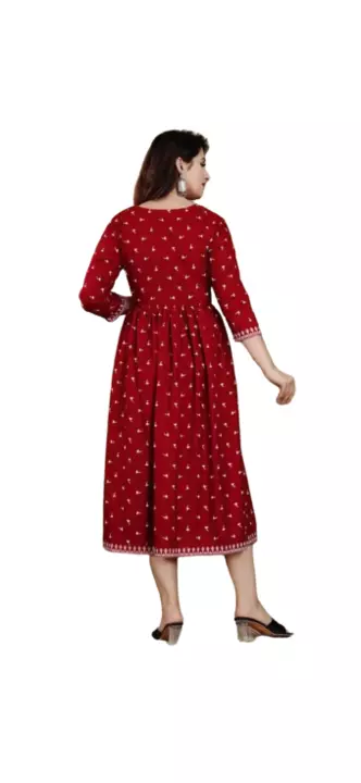 Maroon anarkali gown printed front silver embroidery  uploaded by CBC VASTRA on 12/10/2022