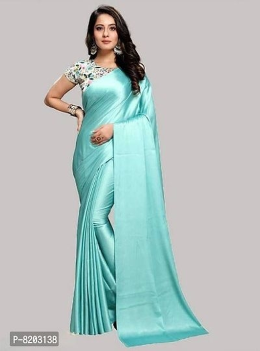Beautiful Satin Silk Saree with Blouse piece (Design no.#22) uploaded by Shopping Mart  on 12/10/2022