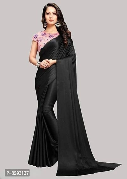 Beautiful Satin Silk Saree with Blouse piece (Design no.#22) uploaded by Shopping Mart  on 12/10/2022