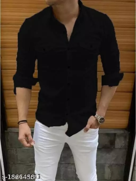 Casual shirt for mens Black  uploaded by SRK.ENTERPRISES on 12/10/2022