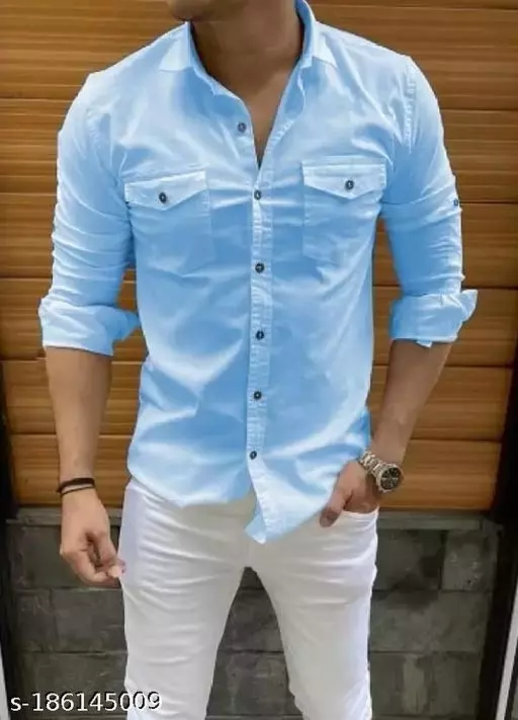 Casual shirt for mens Sky Blue  uploaded by business on 12/10/2022