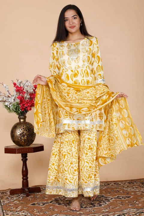 Cotton gharara.  uploaded by Royal fashion hub on 12/11/2022