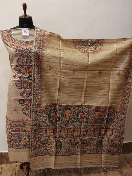 Pure Tussar Ghicha Madhubani Printed Silk Dress Material  uploaded by Handloom Plus  on 12/11/2022
