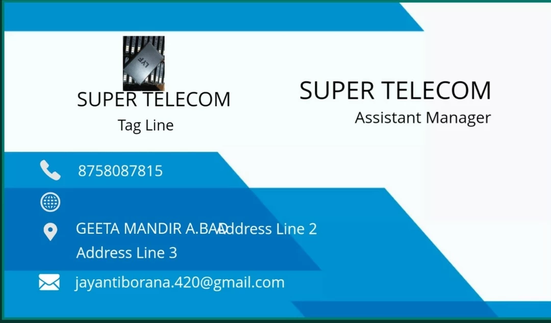 Visiting card store images of SUPER TELECOM