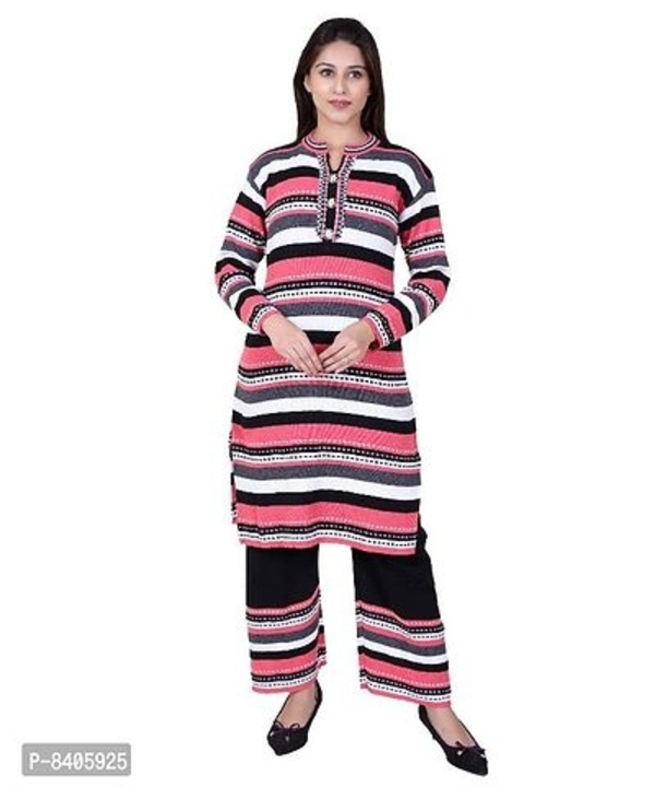 Women  woollen kurti with pant set  uploaded by Agrawal kurti cellections on 12/11/2022