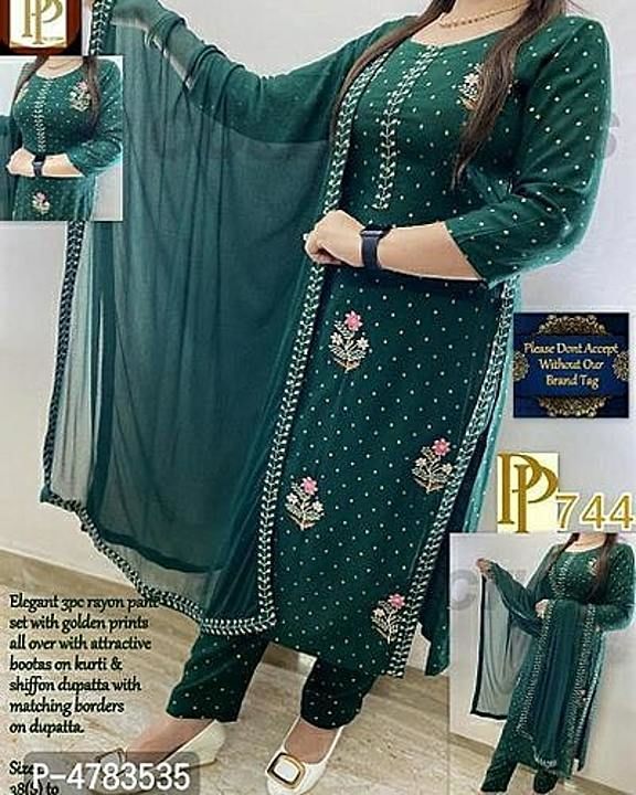 Rayon embroidered KURTI set uploaded by business on 1/31/2021
