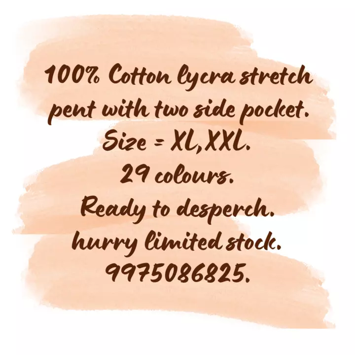 🌀100% cotton lycra pent.
 uploaded by Kirti enterprises on 12/11/2022