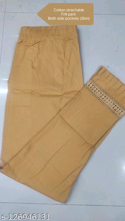 Cotton Stretchable frill pant with both side pockets  uploaded by business on 12/11/2022