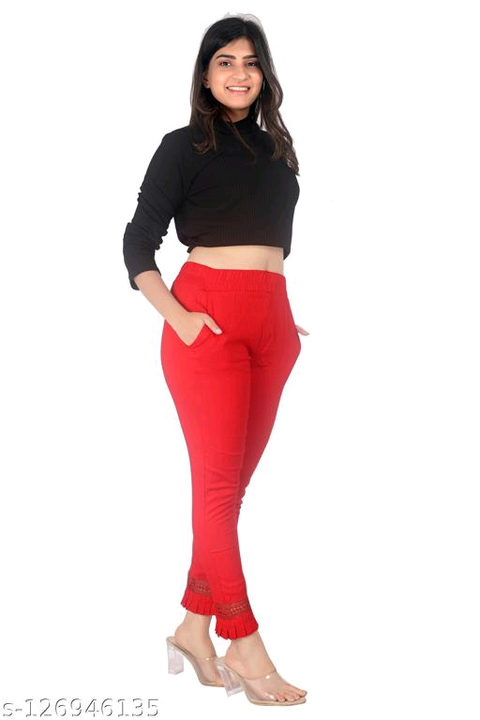 Cotton Stretchable frill pant with both side pockets  uploaded by business on 12/11/2022