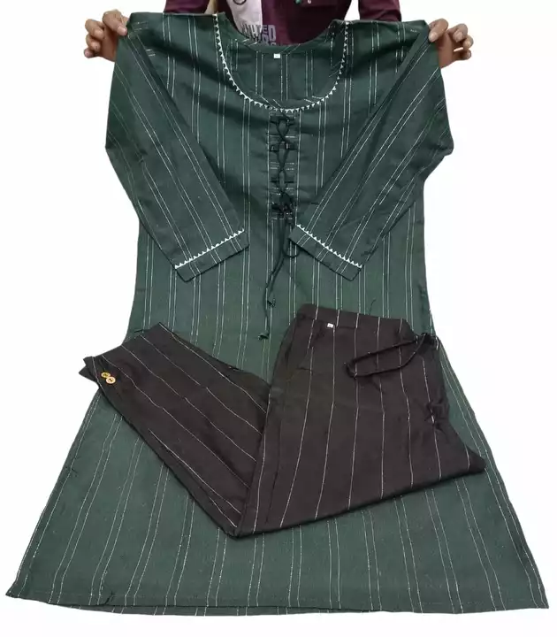 Best quality khadi Cotton Kurtis and Trousers Set  uploaded by Anaya Enterprises on 12/12/2022