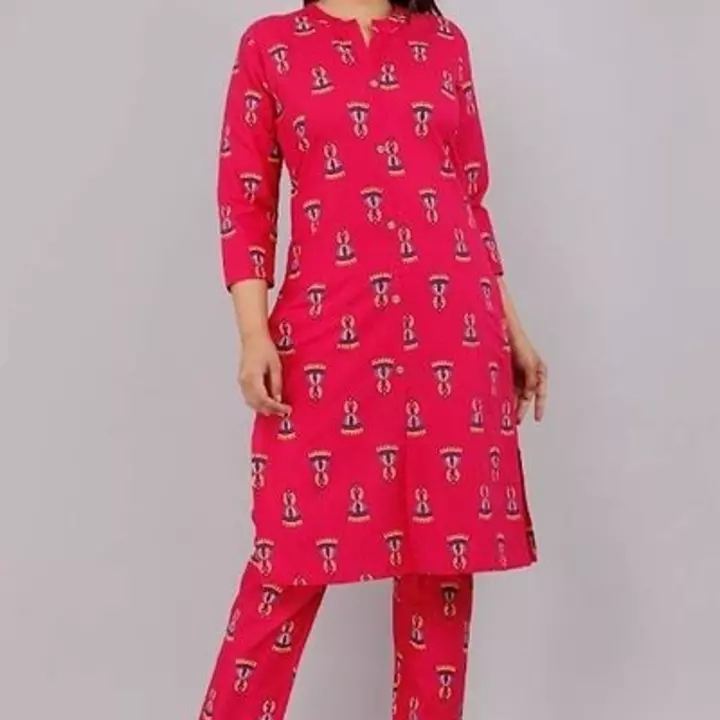 Womens Cotton Kurta Pant Set uploaded by Sukanya Shopy on 12/12/2022