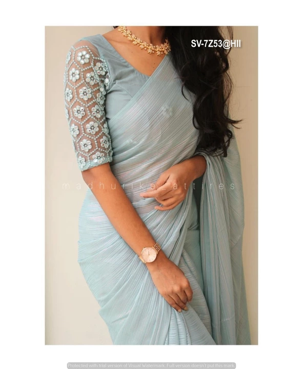 Shimmer Georgette saree uploaded by Suyukti Creation on 12/12/2022