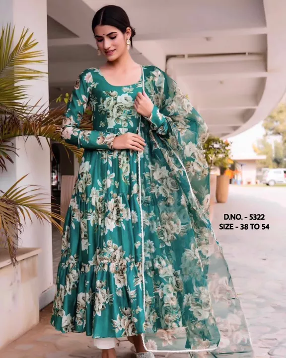 Beautiful designer Chanderi fabric long kurti uploaded by Siya Collection on 12/12/2022