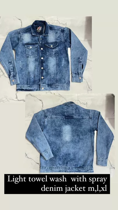 Towel wash with spary  denim jacket uploaded by Company the clothing hub on 12/12/2022