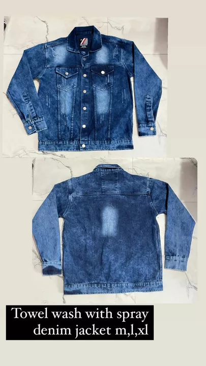 Towel wash with spary  denim jacket uploaded by Company the clothing hub on 12/12/2022