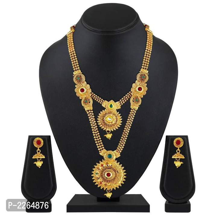 Traditional Jalebi Design Gold Plated Set Of 3 Matinee Necklace Set Combo uploaded by Sukanya Shopy on 12/13/2022