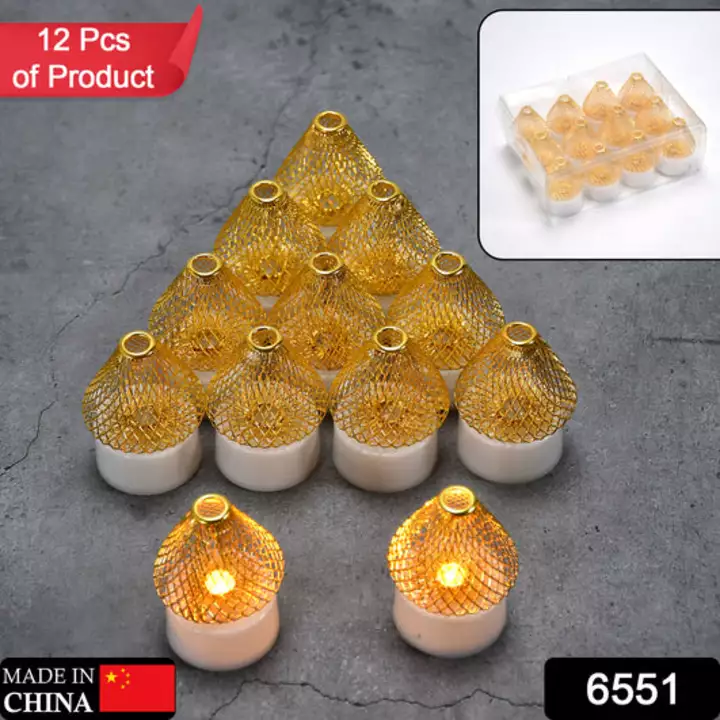 6551 12Pcs Flameless and Smokeless Decorative Candles Acrylic Led Tea Light Candle for Gifting, Hous uploaded by DeoDap on 12/13/2022