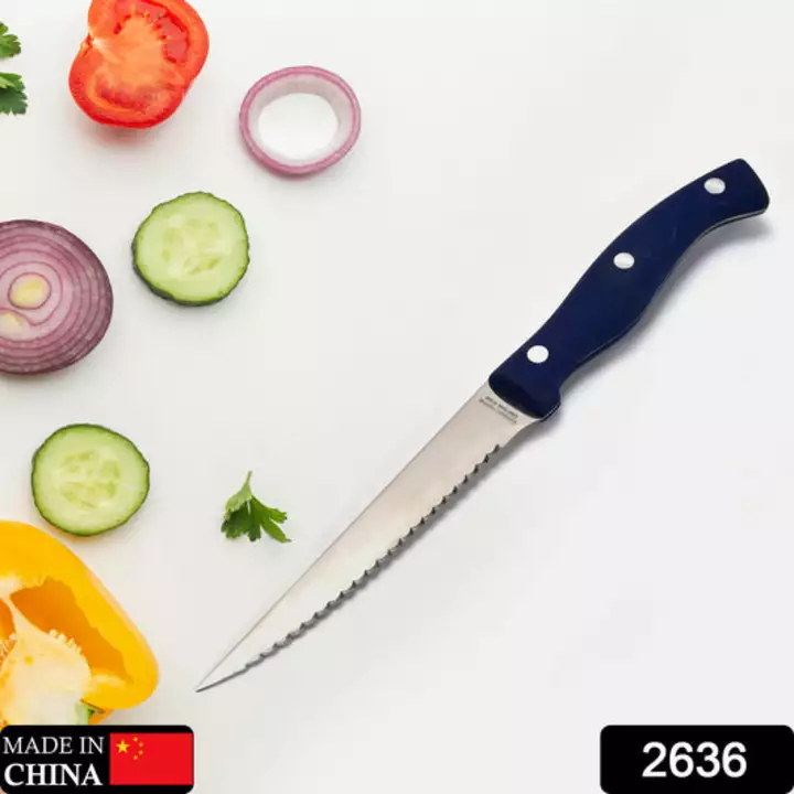 2636 Stainless Steel knife and Kitchen Knife with Black Grip Handle (1pc) uploaded by DeoDap on 12/13/2022
