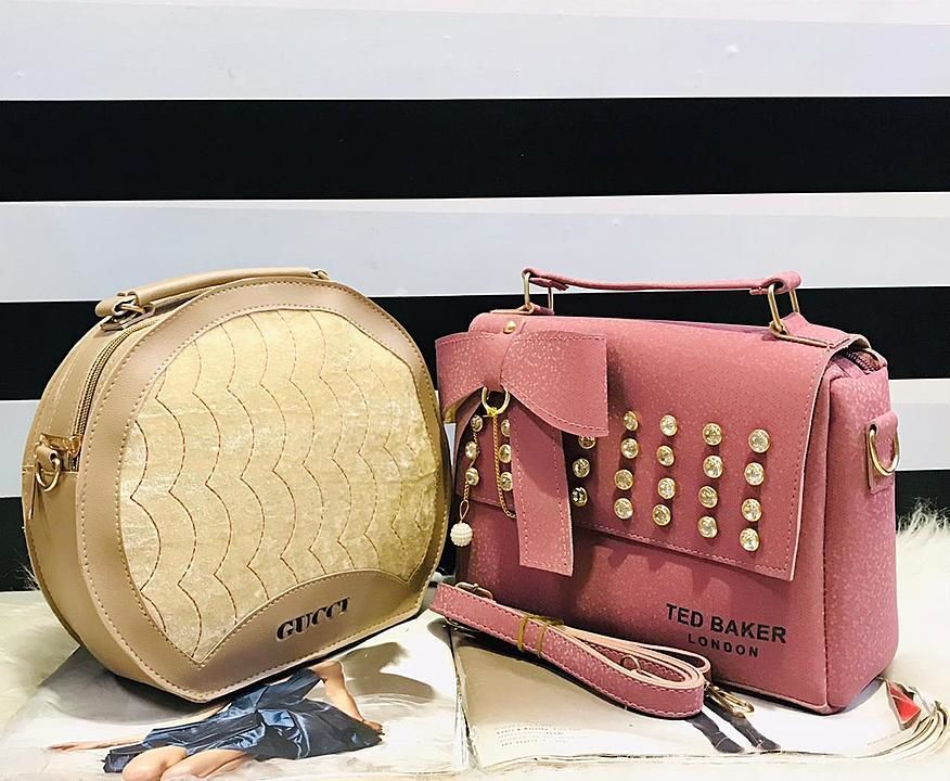Post image *👜👝GUCCI👝👜*
👜👝TED BAKER👝👜*
2 piece Combo set of imported style Sling bag available in 8 amazing colours along with an adjustable long belt made in high end leather like fabric.TED BAKER sling has a 2 zipper compartment and has classy diamond studded flap and also back zip and is made in high end * 3D Fabric*  and it has a detachable long belt that gives you the option of carrying the sling in 2 ways.GUCCI sling is made in high end finishing  and the fabric used is really unique,it has 2 zipper compartment and it can be carried in 2 ways(Sling/Handbag),it also has a back zip this sling is surely an eye catchy for all the beautiful ladies. This combo is the best quality sling and as we are trusted for our quality we promise that this sling is way better and the perfect pick this season.
Size:10x9
Size:10x8
Rate: 425/-..+$.(Combo's available at prices never before)

For order whatsApp 9542423971