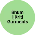 Business logo of Bhumi,kriti garments