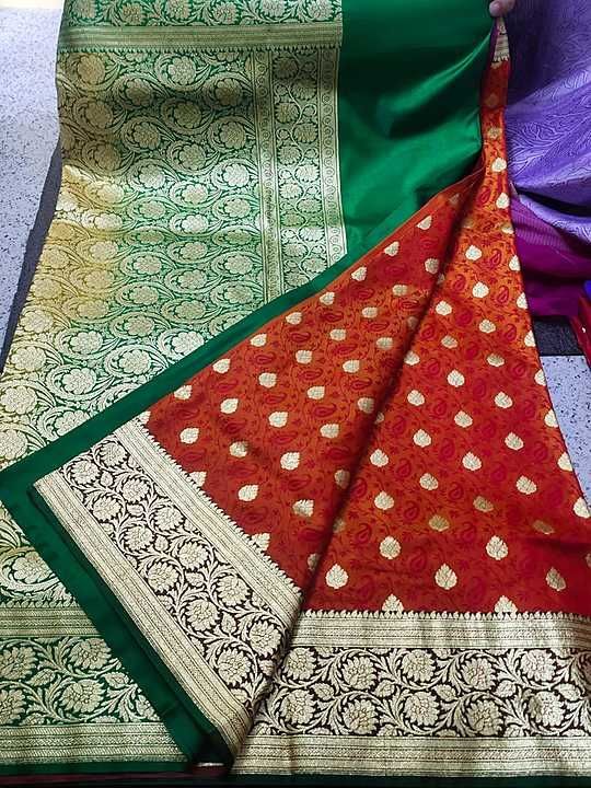 Banarasi semi katan silk saree uploaded by H A Unique Fabrics on 2/1/2021