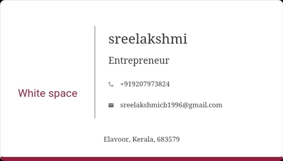 Visiting card store images of White space