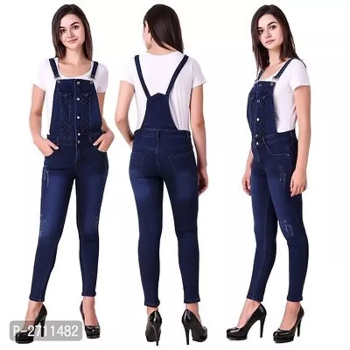Trendy Denim Dungarees For Women's And Girl's uploaded by Sukanya Shopy on 12/13/2022