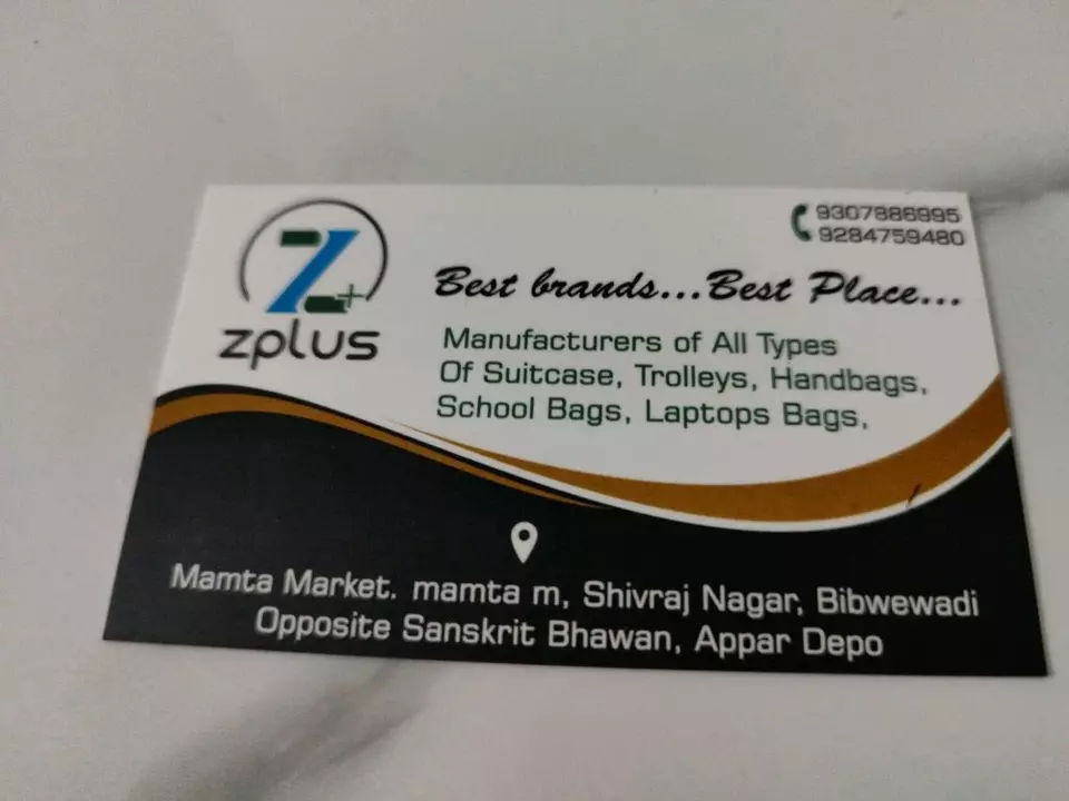 Visiting card store images of Z puls bags