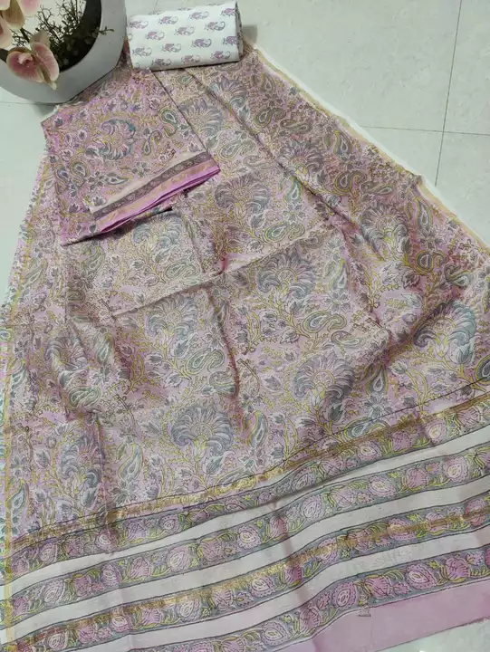 Chanderi silk suit (dress material) uploaded by business on 12/14/2022