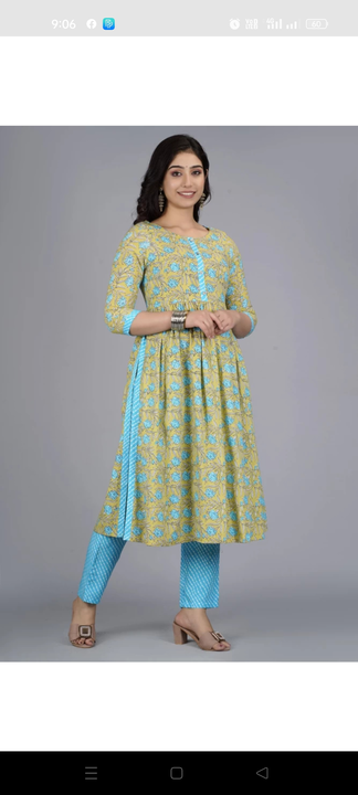 Women Rayon Printed Flared kurta with trouser set  uploaded by business on 12/14/2022