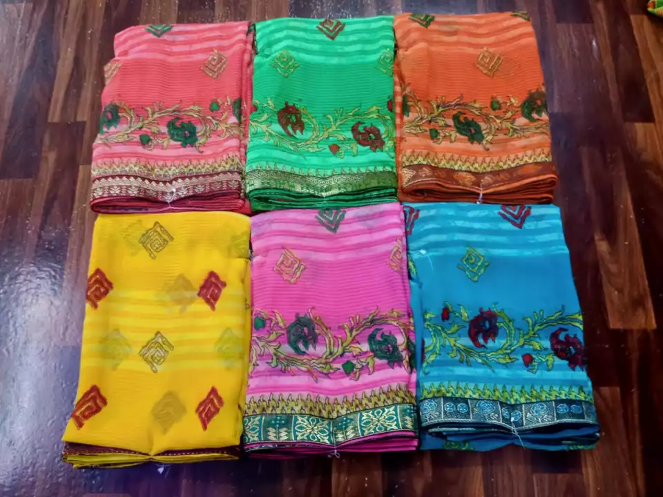 250/pic 6colour wetles heavy less sarees  uploaded by business on 12/14/2022