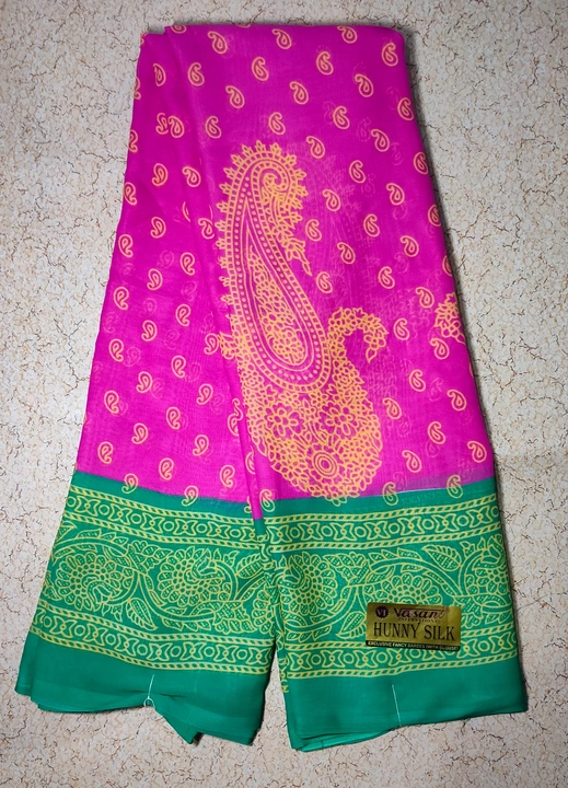 Attractive design reniyal printed hunny silk saree with blouse uploaded by Unique collections 201 on 12/14/2022