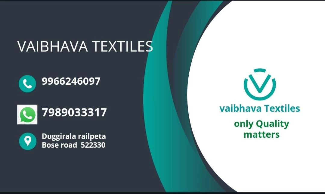 Visiting card store images of Vaibhava Textiles 