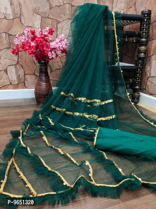 Beautiful Solid Net Saree With Blouse Piece For Women uploaded by Gopal shop on 12/14/2022