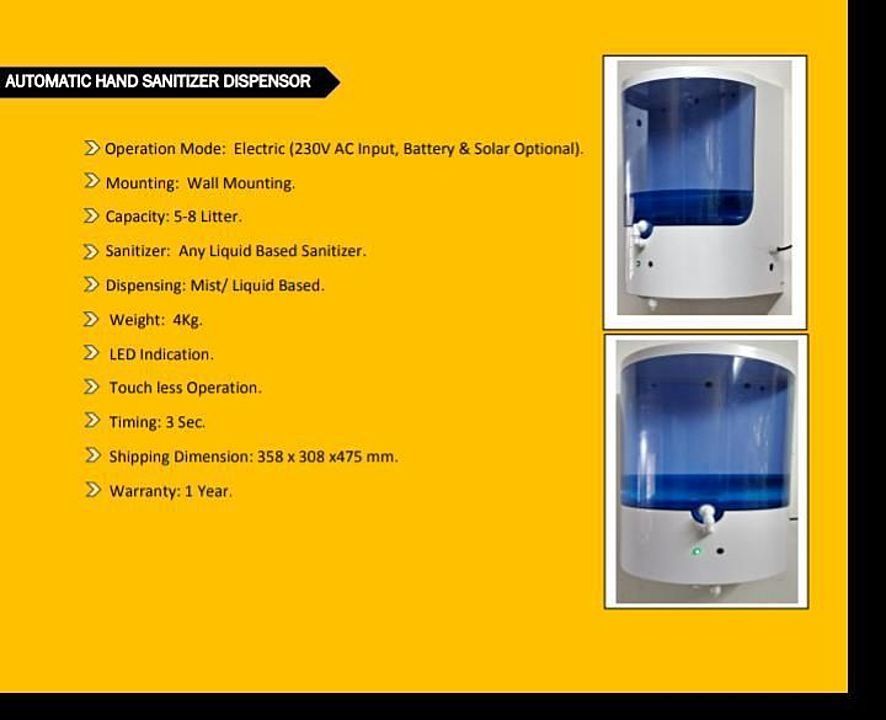 Post image This is a new Automatic hand sanitizer dispenser Machine this 8L tank to store sanitizer