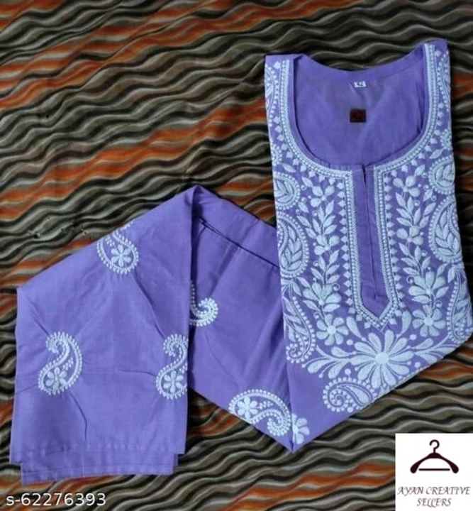 Cotton chikan kurti  uploaded by Ayan creative sellers on 12/15/2022