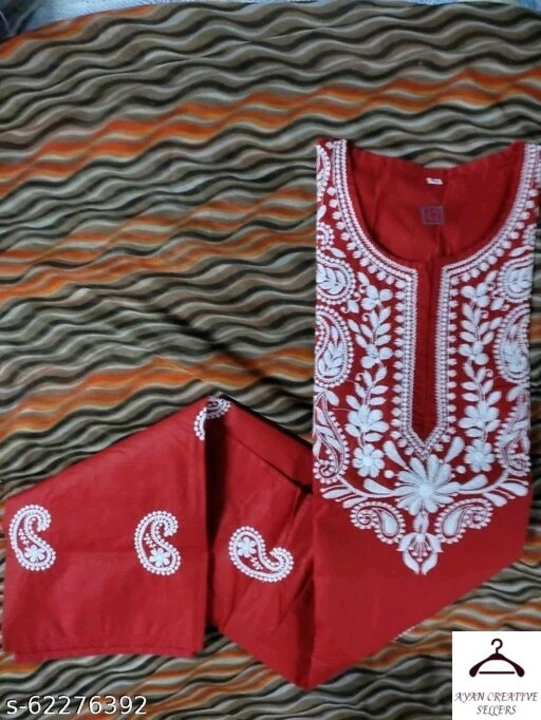Cotton chikan kurti  uploaded by Ayan creative sellers on 12/15/2022
