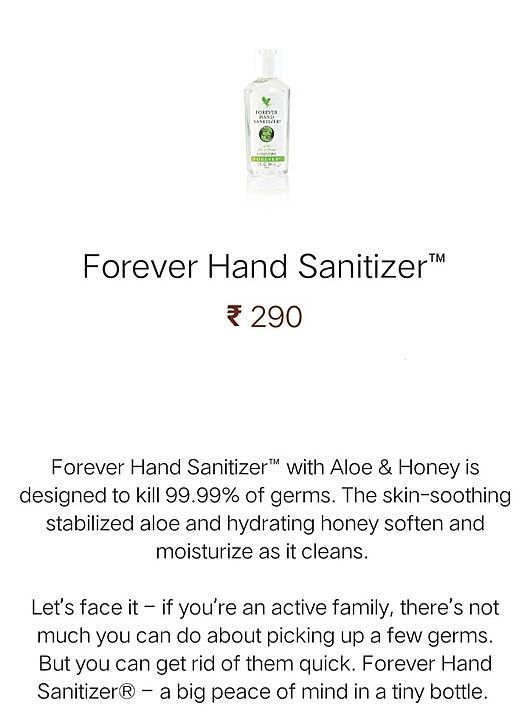 Forever hand sanitizer uploaded by business on 7/3/2020